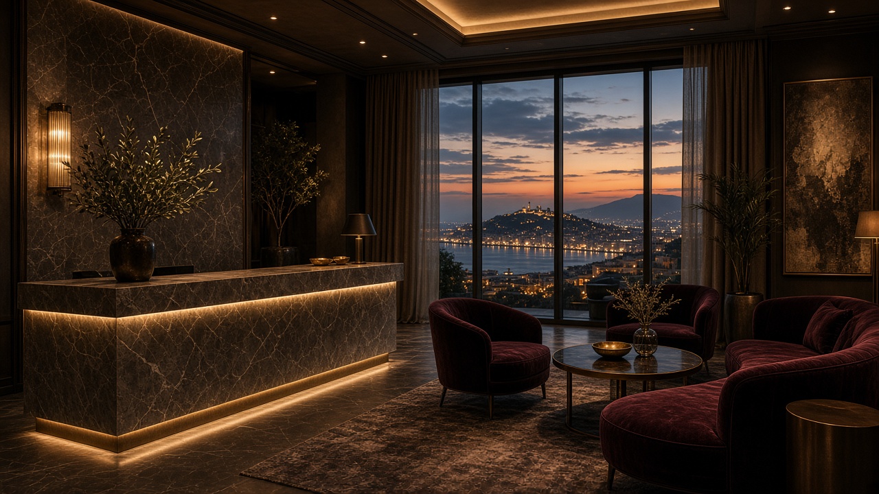 Boutique hotel lobby at dusk — premium atmosphere for browsing agencies